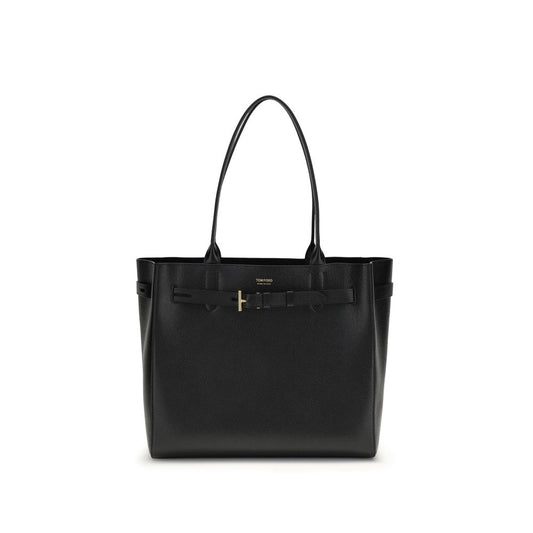 Tom Ford Black Calf Leather Bos Taurus Shoulder Bag Curated Luxury Accessories by Orvyn