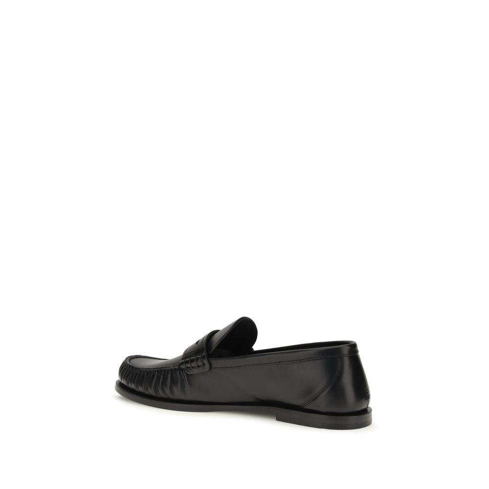 Saint Laurent Black 'Slip-On' Loafers schwarz