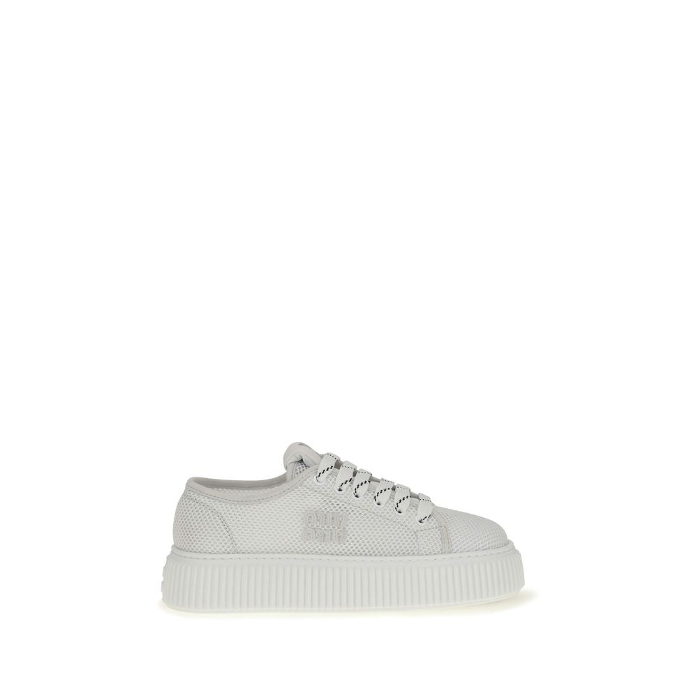 Miu White 'Platform' Mini Sneakers weiss