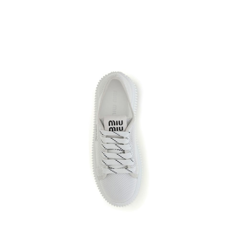 Miu White 'Platform' Mini Sneakers weiss