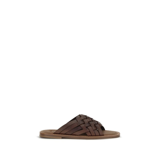 Miu Brown Leather Sandals braun