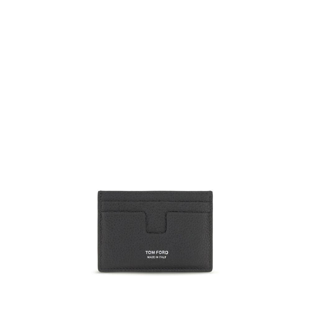 Tom Ford Black Leather Card Holder Mini Wallet schwarz
