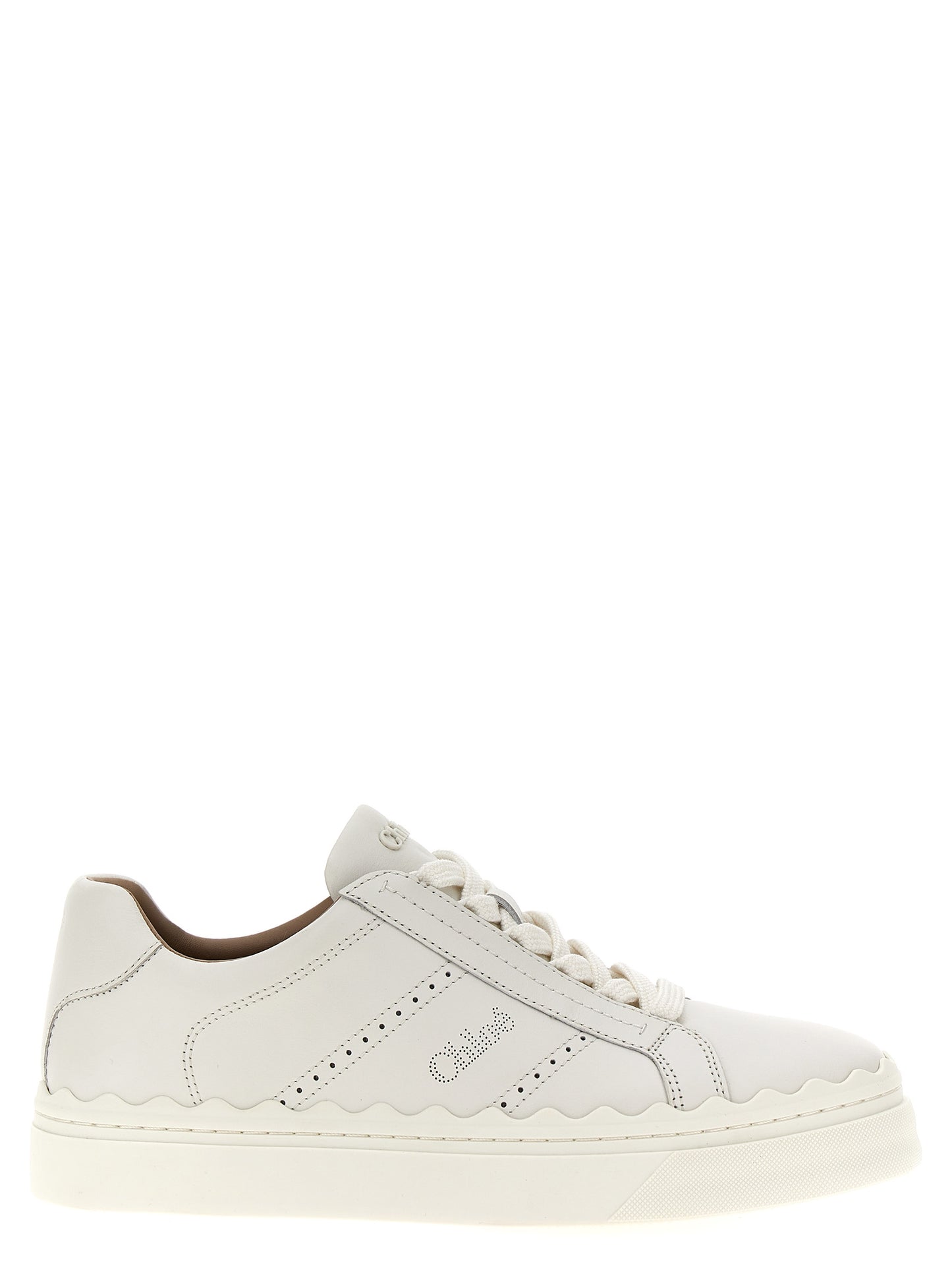Chloé White Leather Low Top Sneakers weiss
