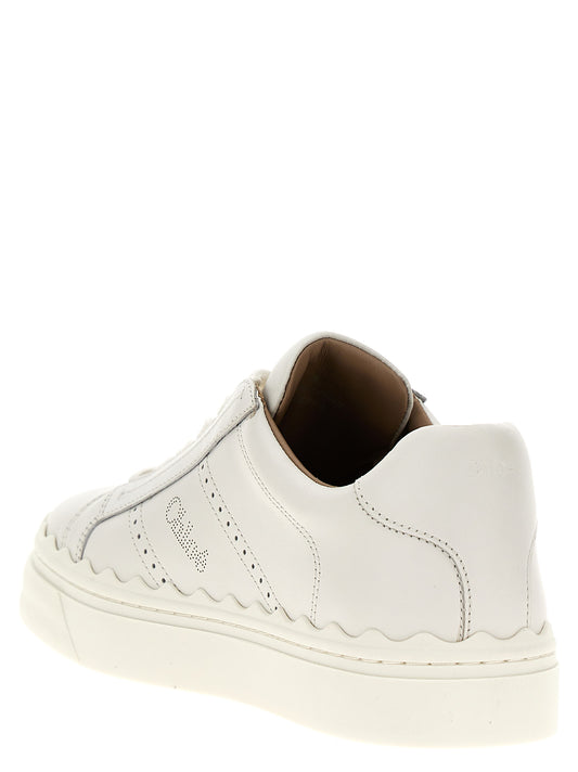 Chloé White Leather Low Top Sneakers weiss