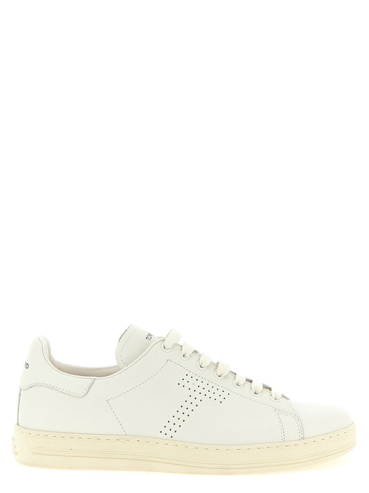 Tom Ford White Leather Low Top Sneakers weiss