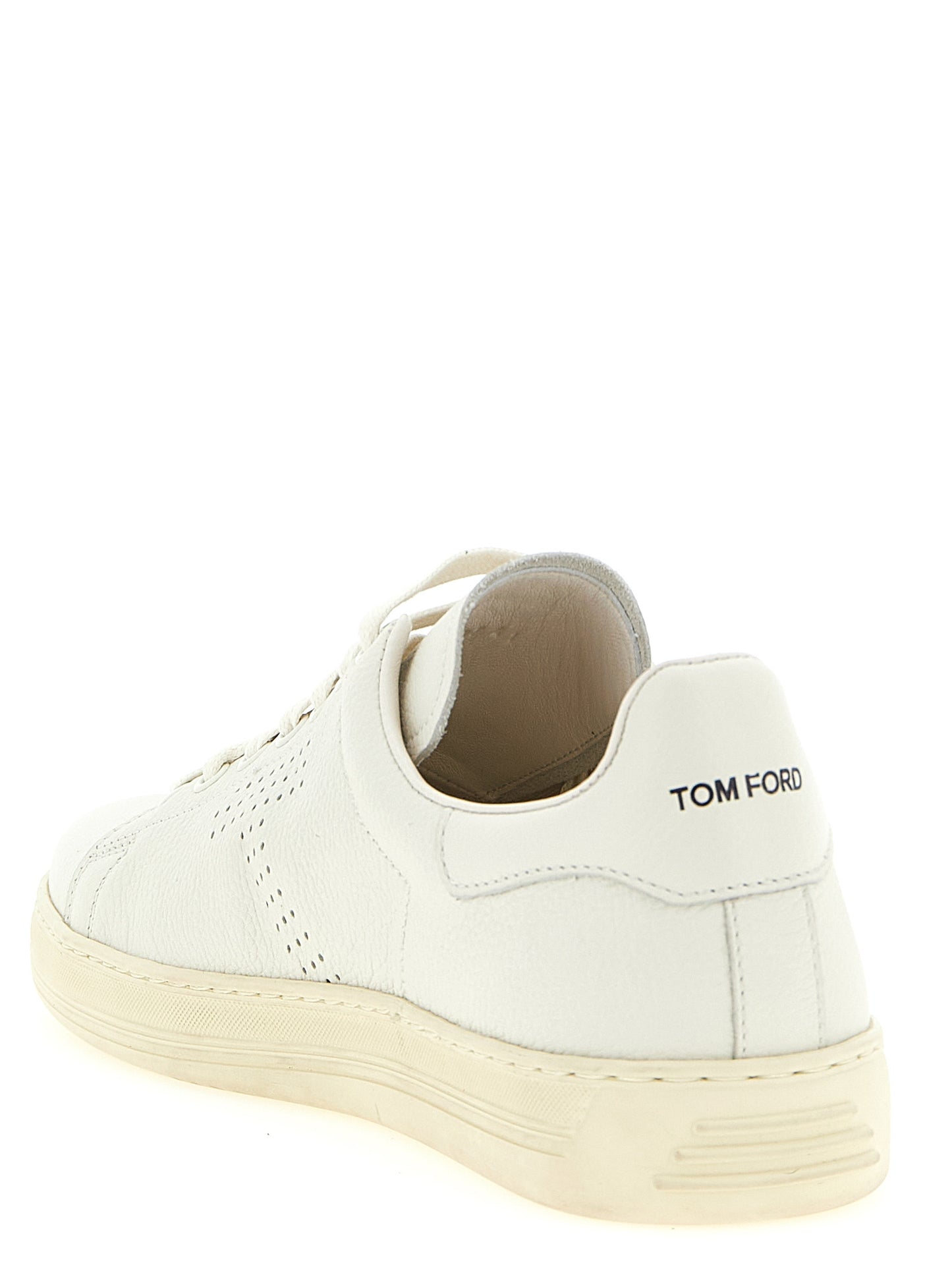 Tom Ford White Leather Low Top Sneakers weiss