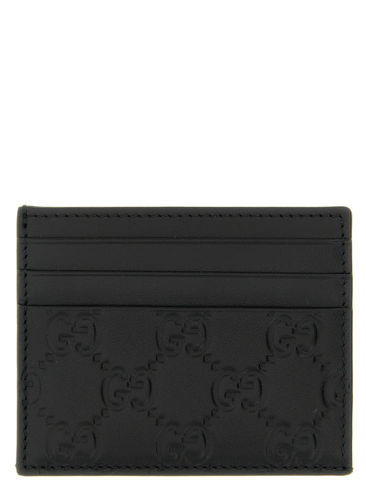 Gucci Black 'GG Emblem' Card Holder schwarz
