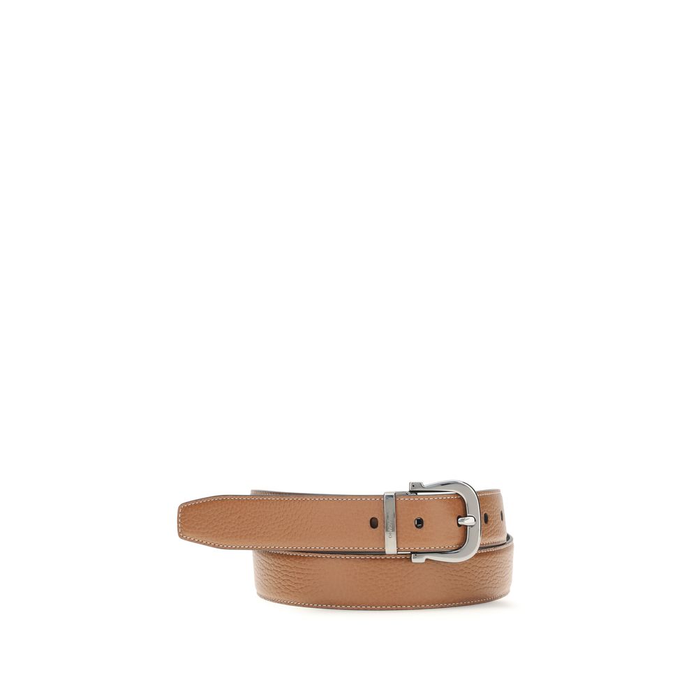 Ferragamo Brown Reversible And Adjustable Gancini Belt braun