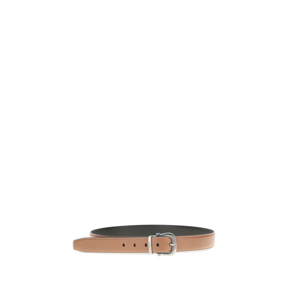 Ferragamo Brown Reversible And Adjustable Gancini Belt braun