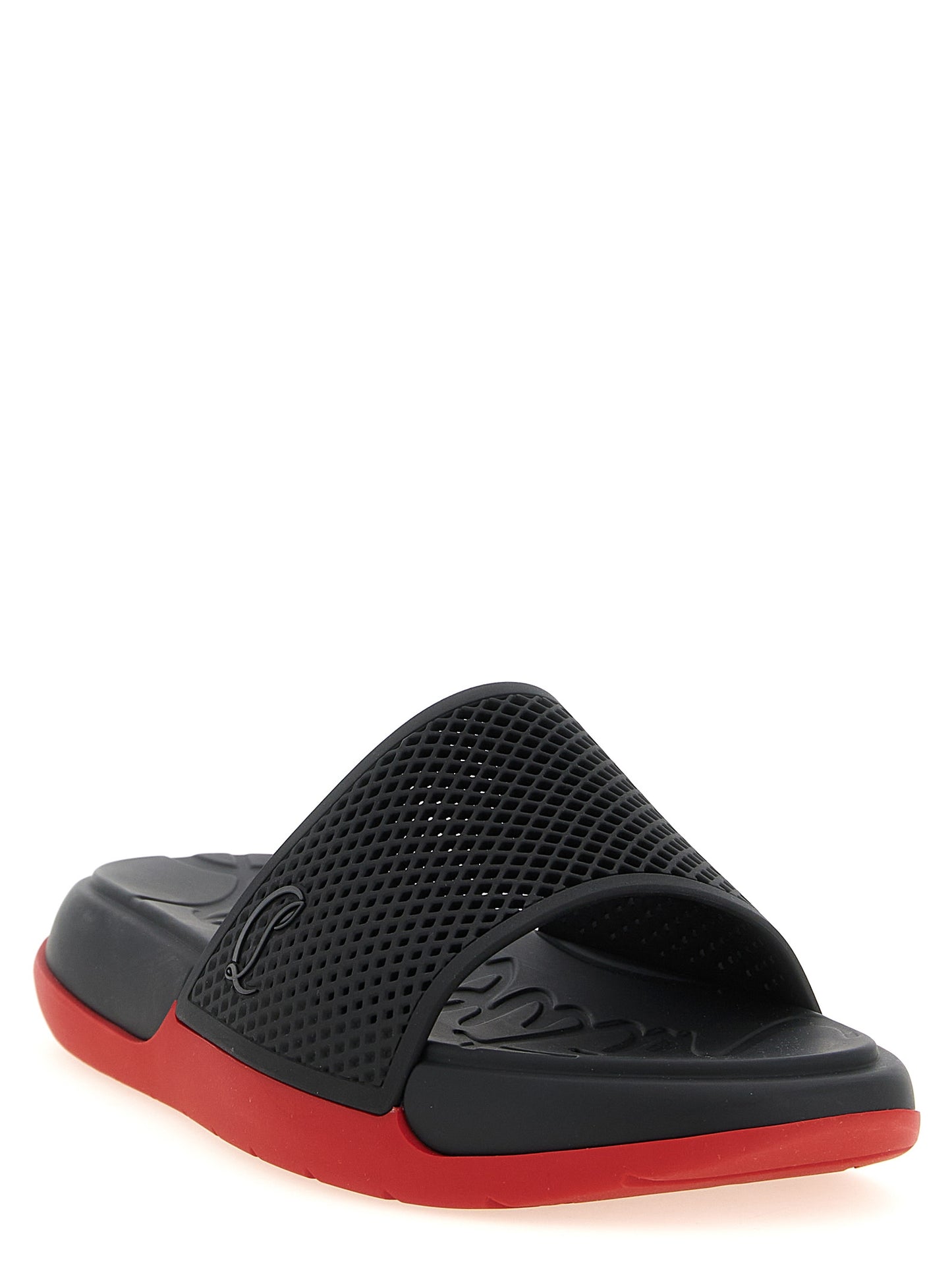 Christian Louboutin Black 'Easy Breezy' Slides schwarz