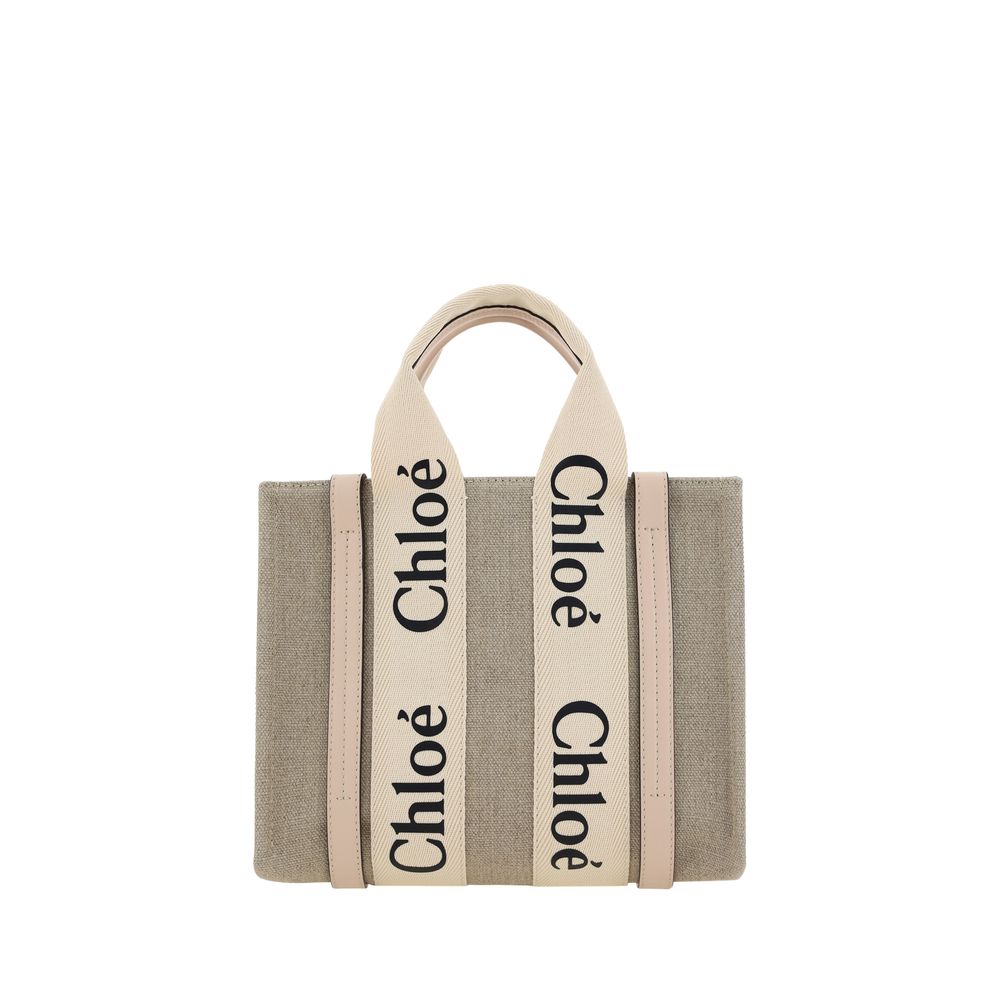 Chloé Brown Woody Canvas Tote Bag braun