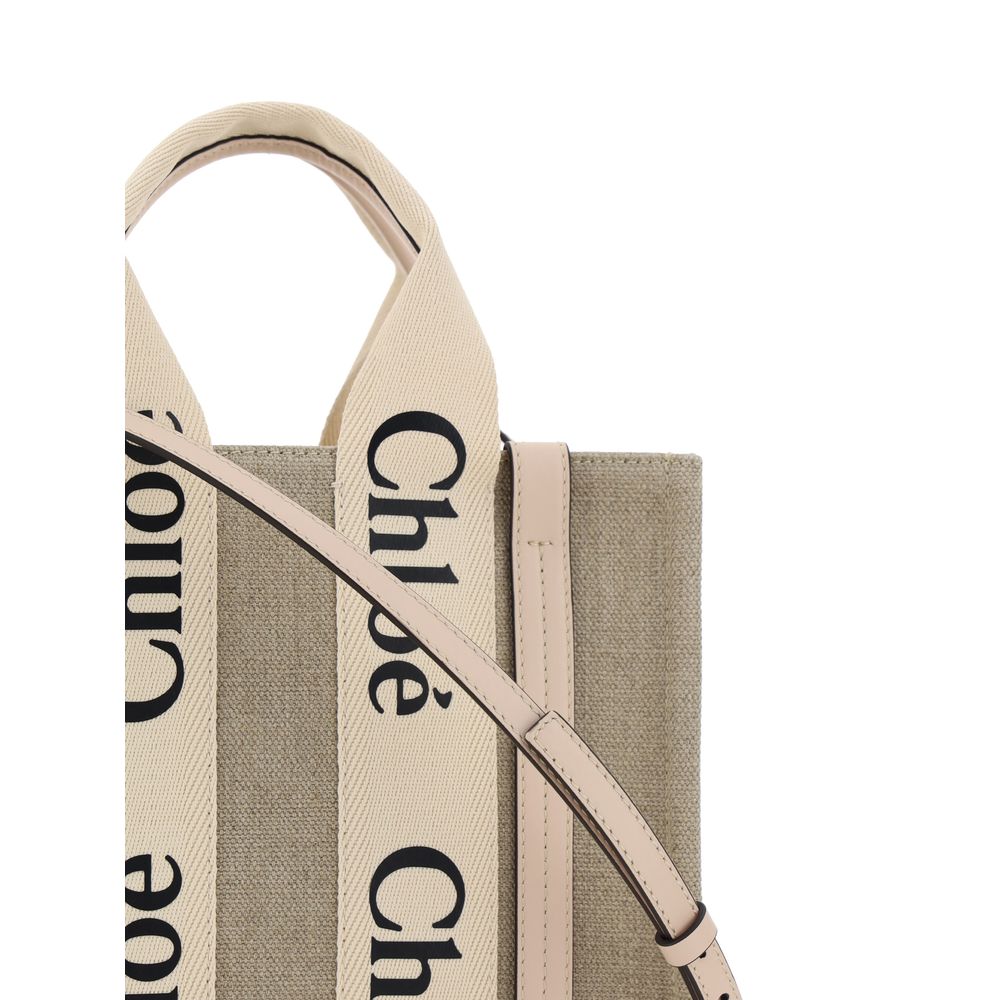 Chloé Brown Woody Canvas Tote Bag braun
