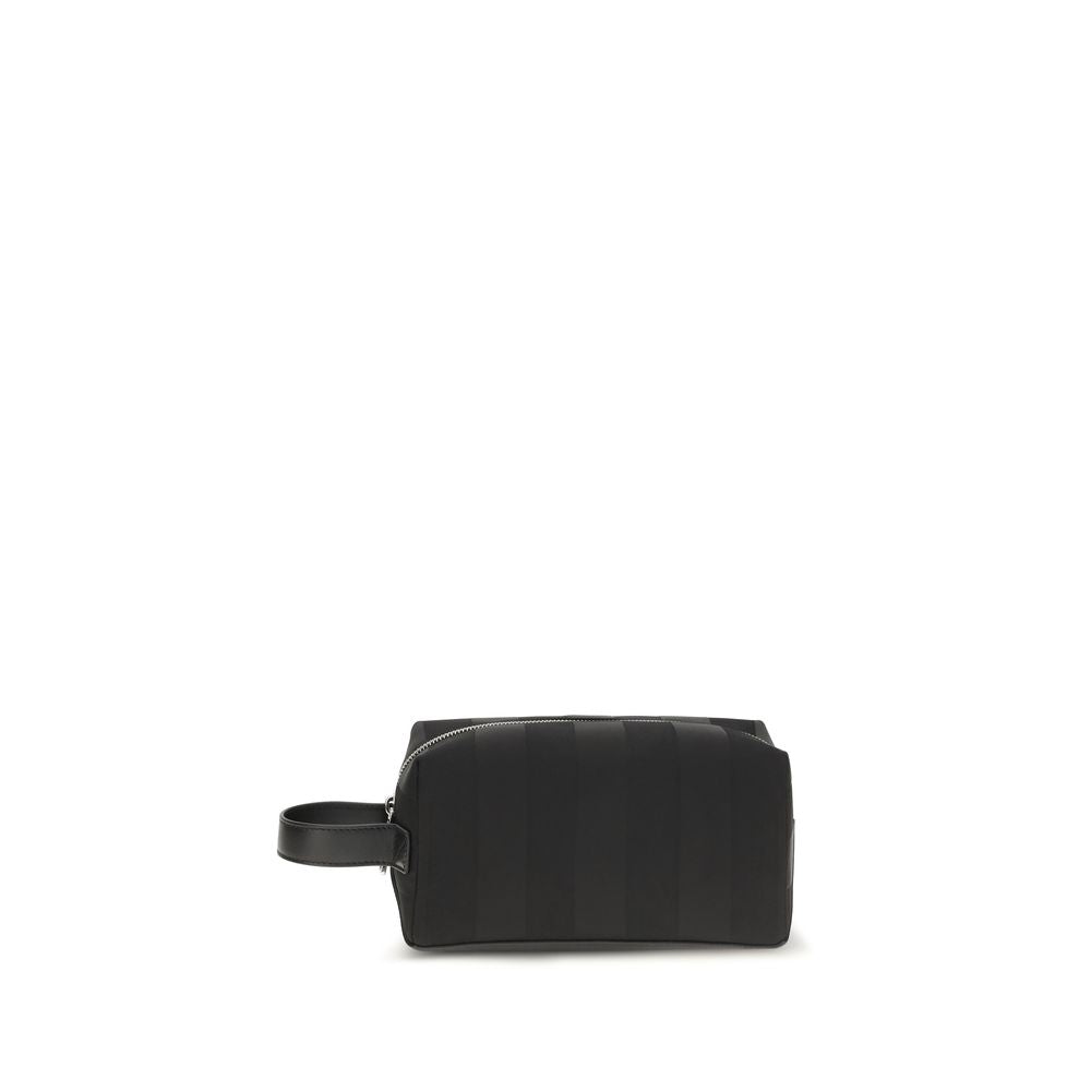 Fendi Beige Striped Beauty Case Wallet