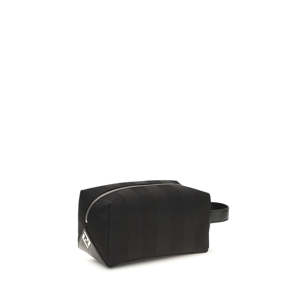 Fendi Beige Striped Beauty Case Wallet