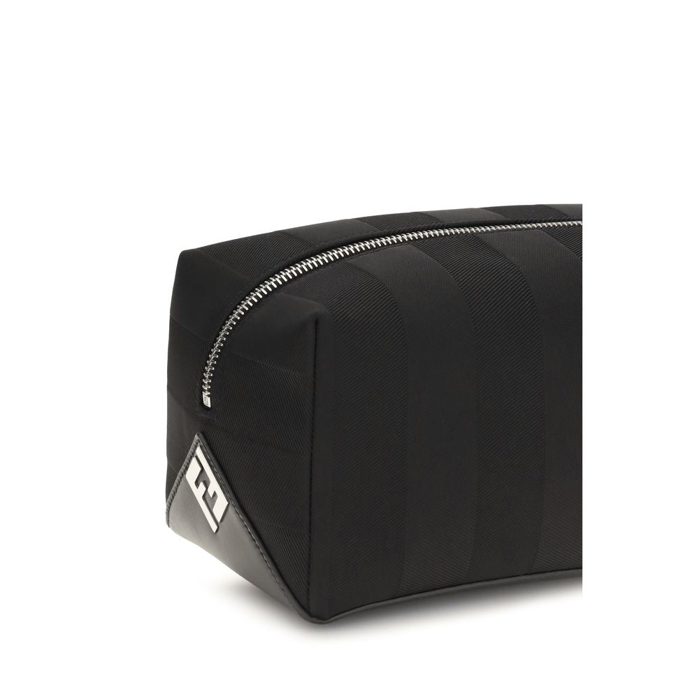 Fendi Beige Striped Beauty Case Wallet