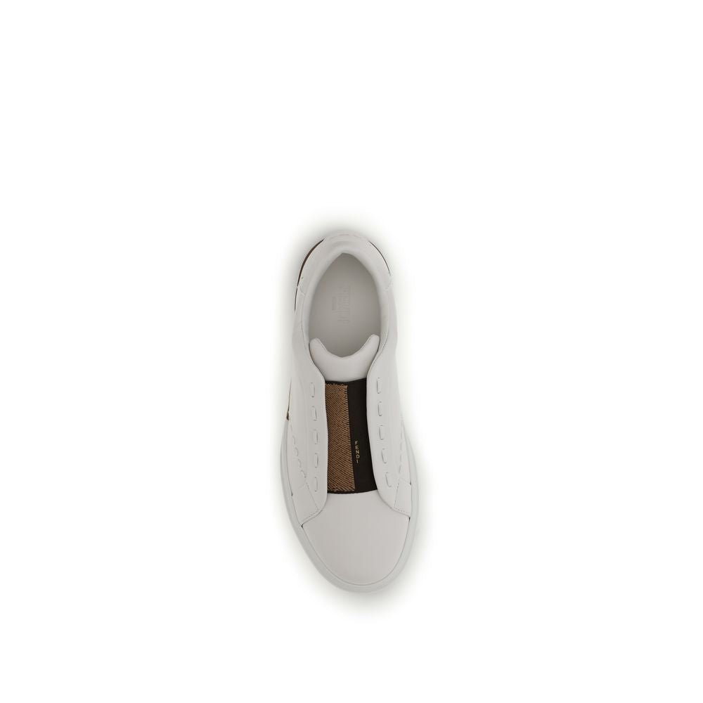 Fendi White 'Slip-On' 'City' Sneakers weiss