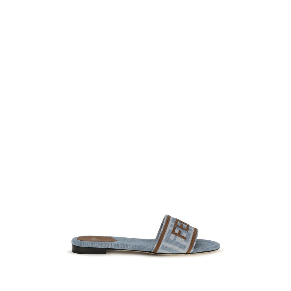 Fendi Blue 'Slip-On' Sandals blau