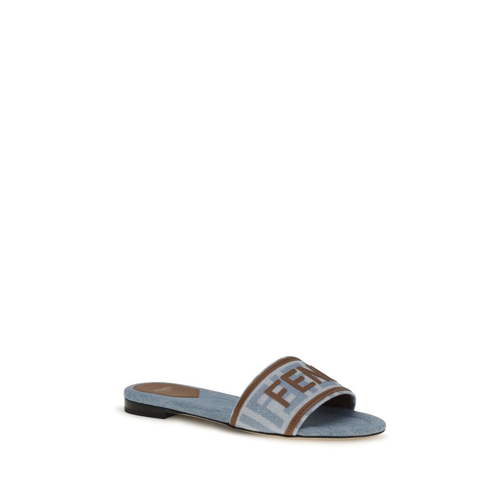 Fendi Blue 'Slip-On' Sandals blau