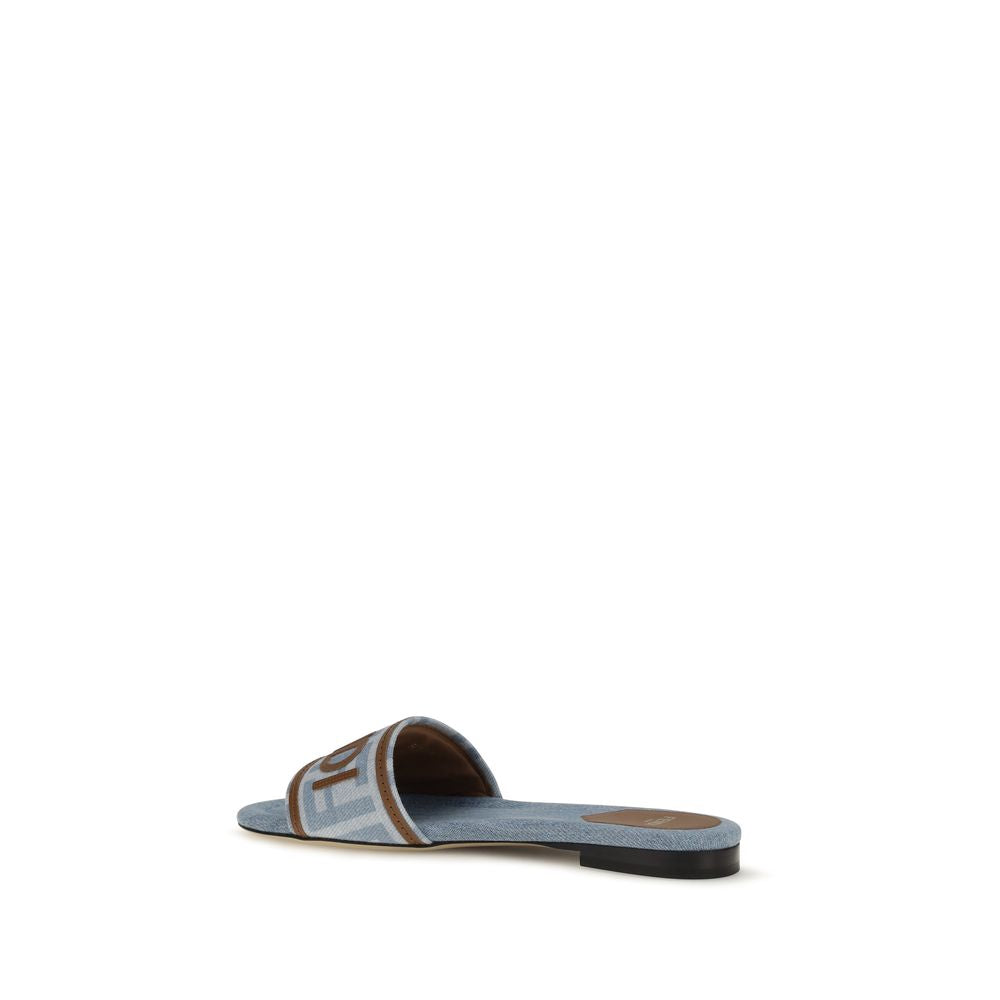 Fendi Blue 'Slip-On' Sandals blau