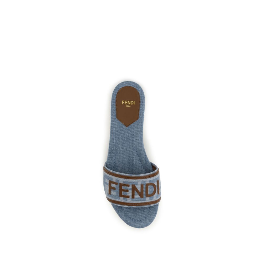 Fendi Blue 'Slip-On' Sandals blau