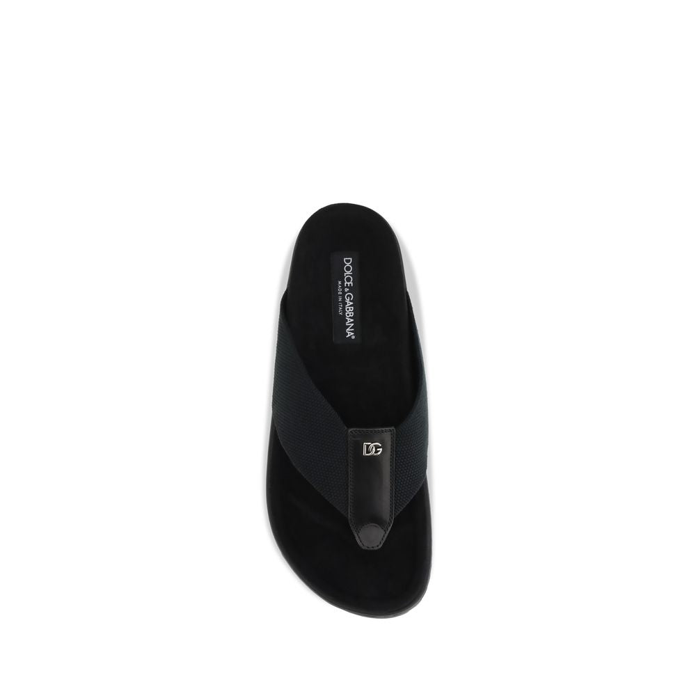 Dolce & Gabbana Black 'Eva' Sandals schwarz