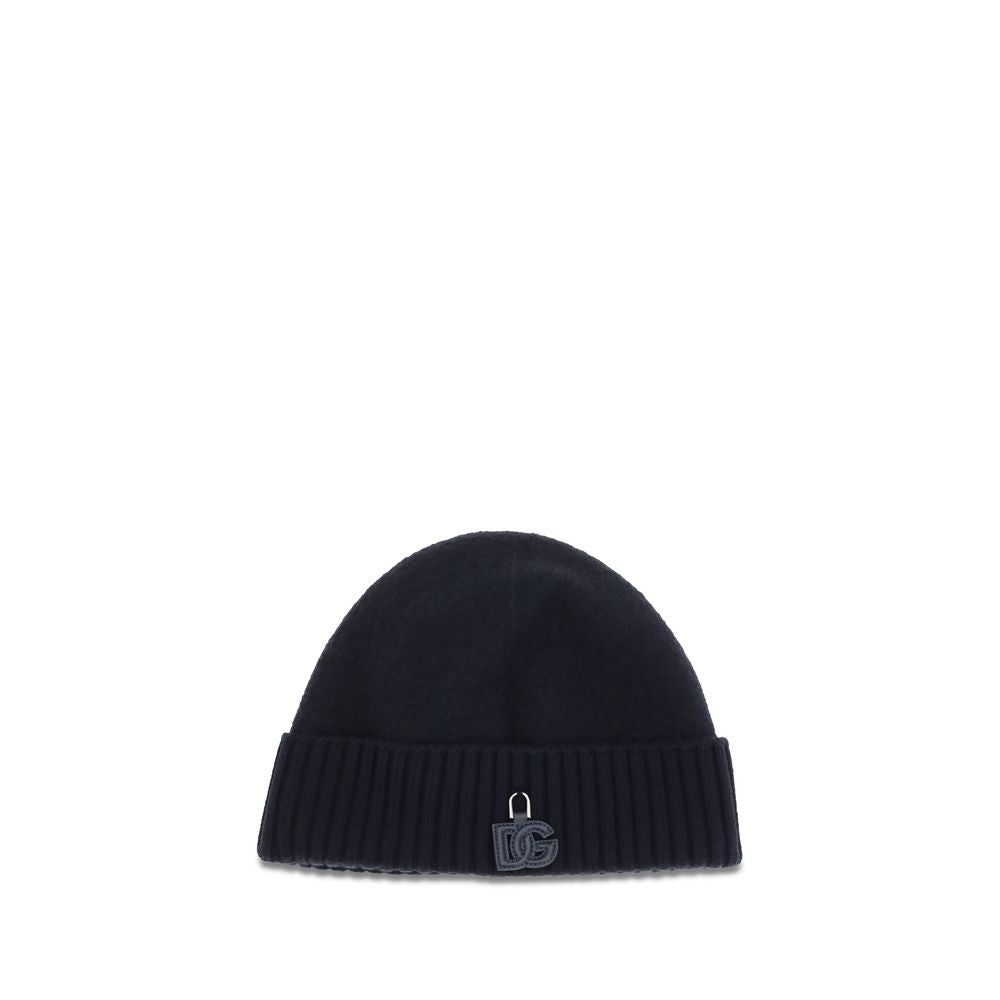 Dolce & Gabbana Black Wool Beanie schwarz