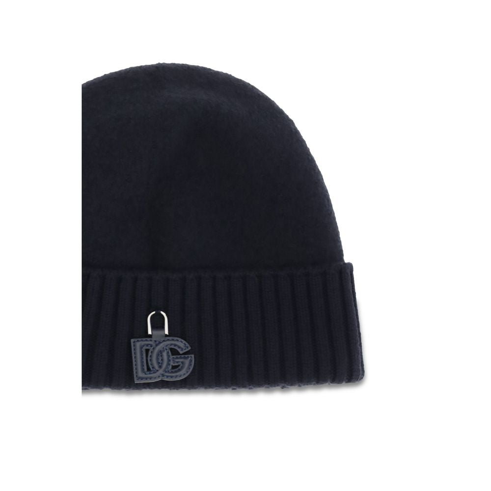 Dolce & Gabbana Black Wool Beanie schwarz