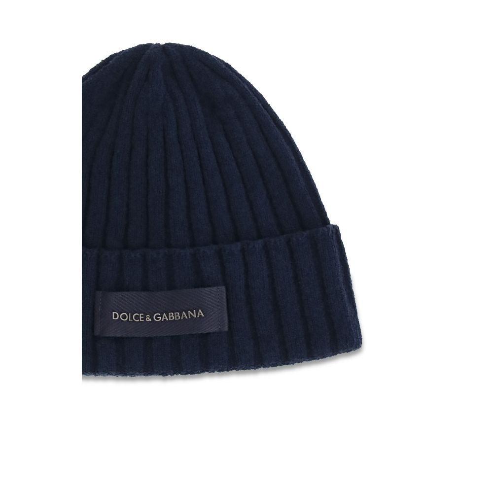 Dolce & Gabbana Blue Wool Beanie blau