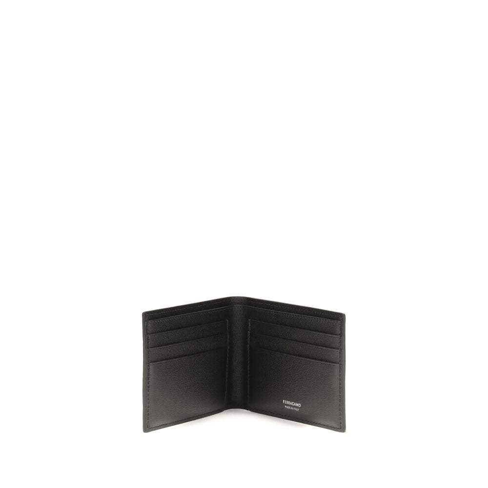 Ferragamo Black Leather Wallet schwarz