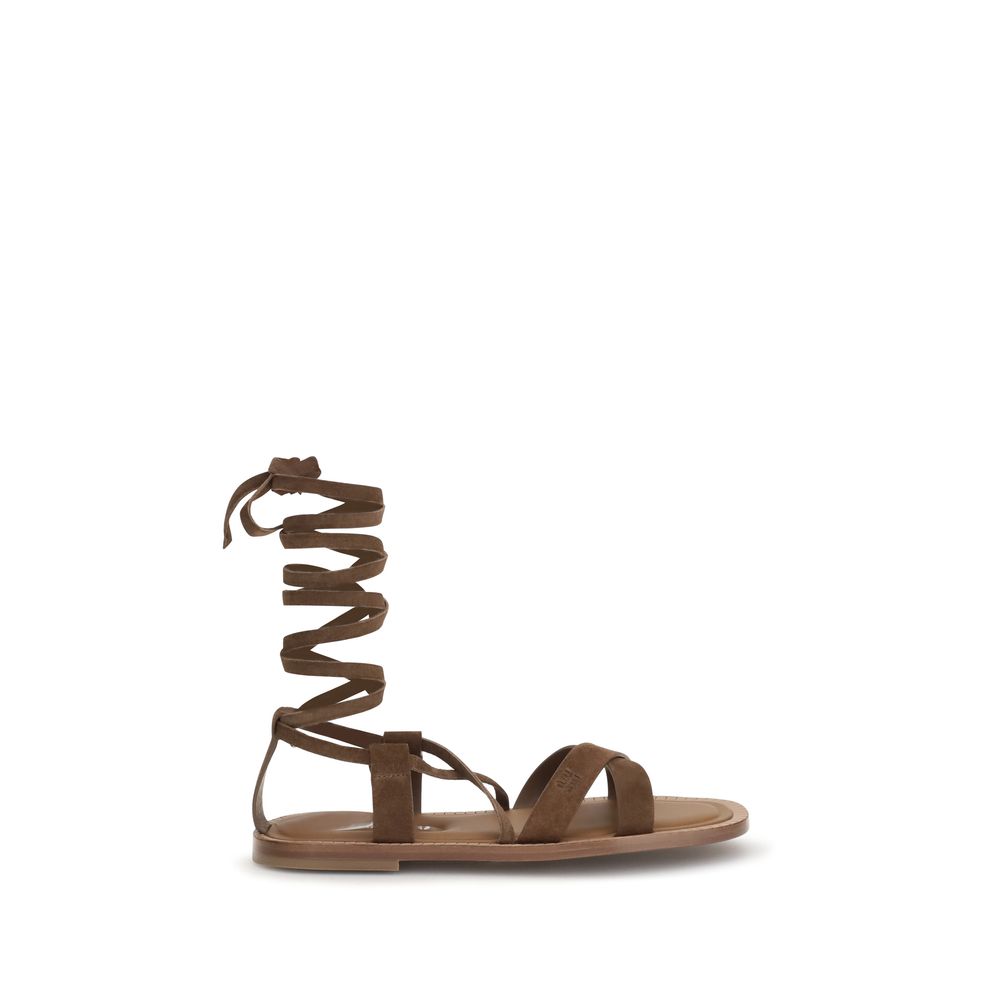 Miu Brown Gladiator Leather Sandals braun