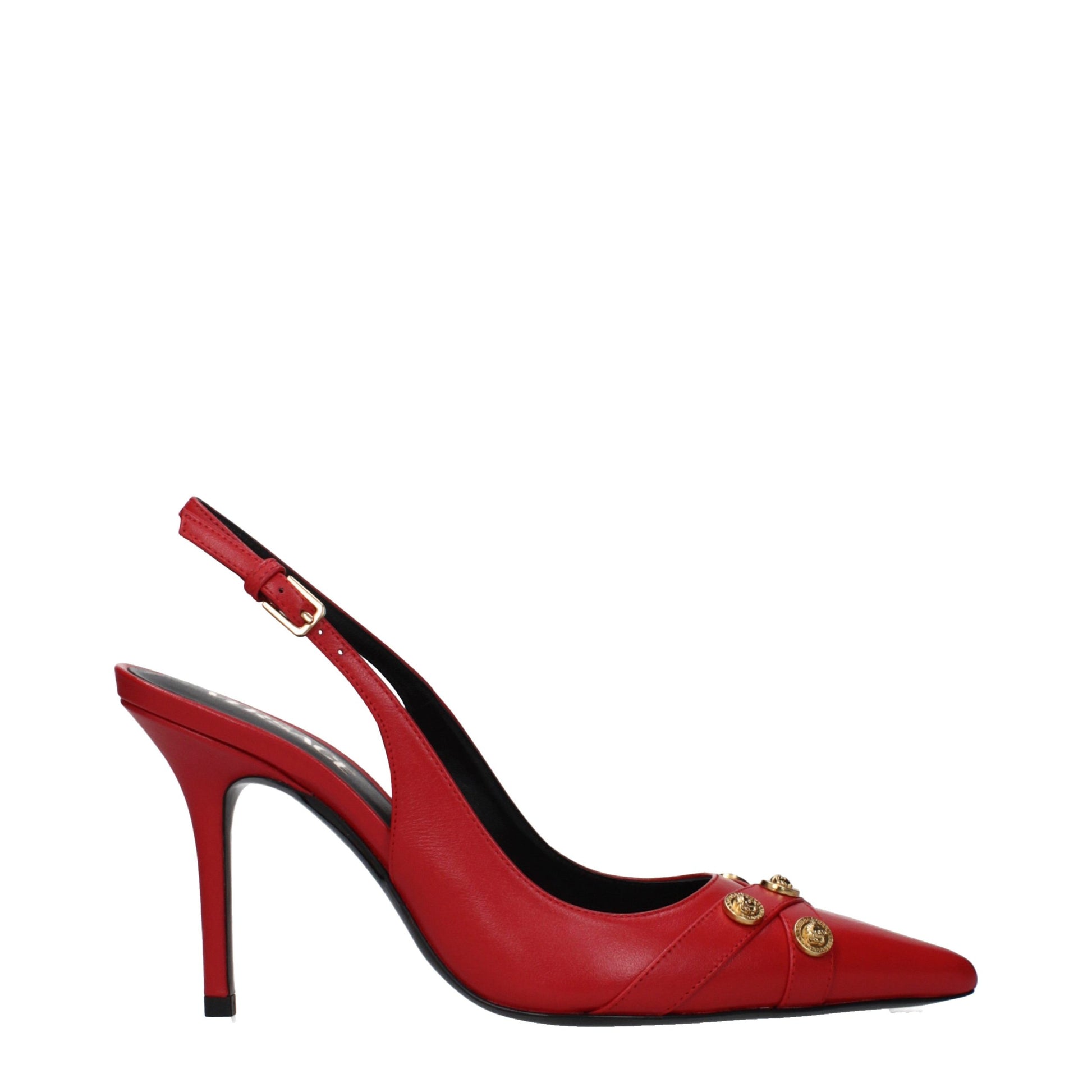 Versace Red Leather High Heel Pumps Curated Luxury Accessories by Orvyn