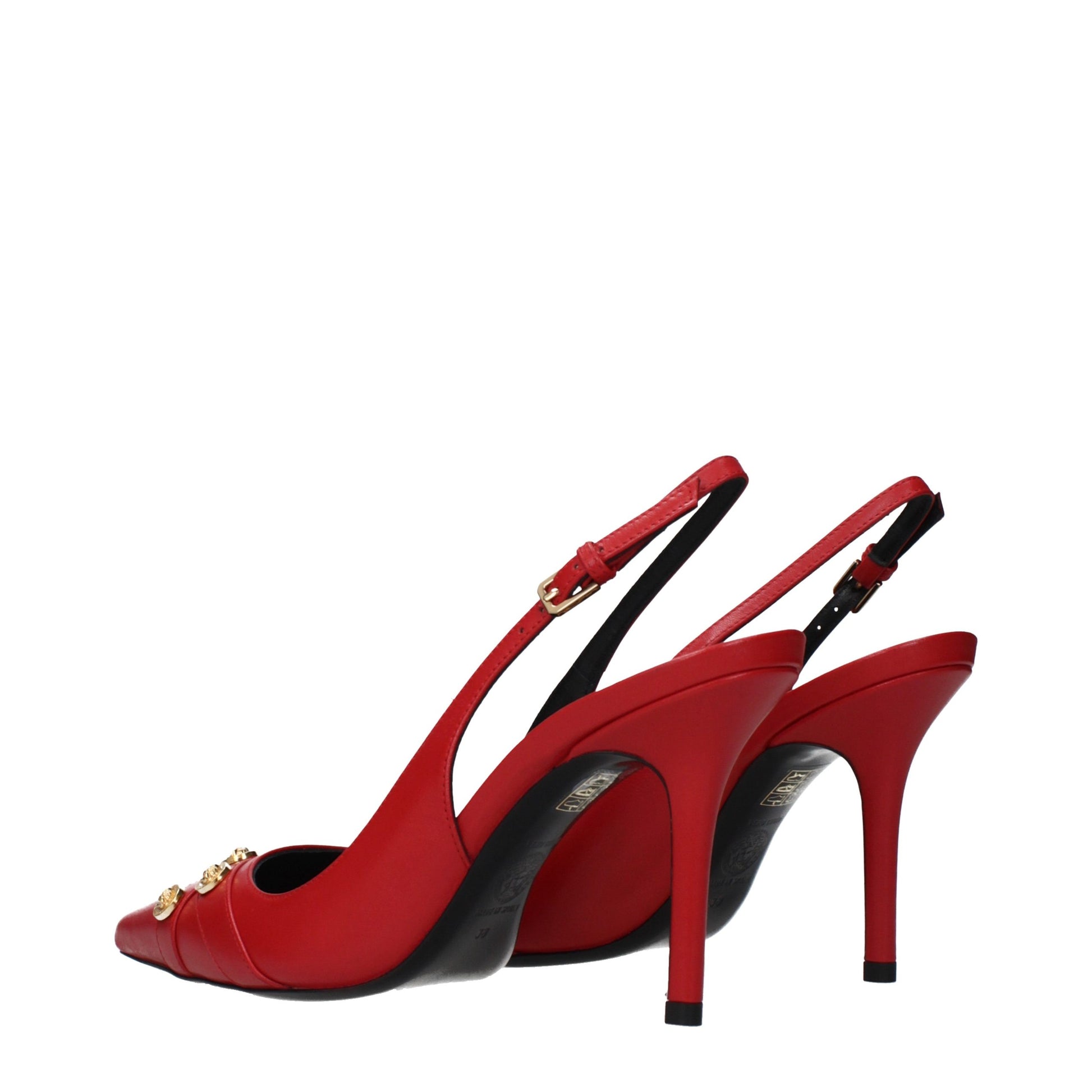 Versace Red Leather High Heel Pumps Curated Luxury Accessories by Orvyn