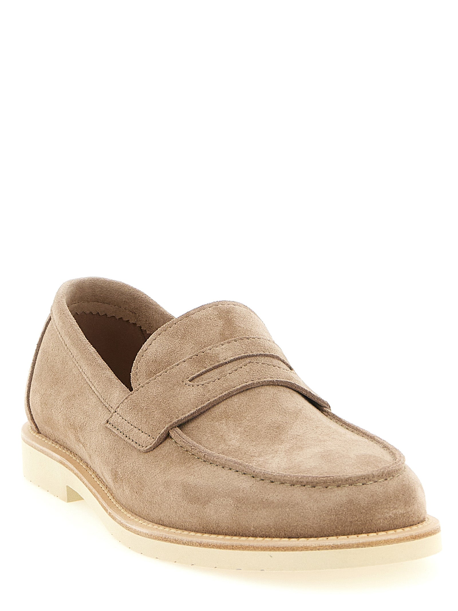 Brunello Cucinelli Beige 'Penny Loafer Light.' Loafers