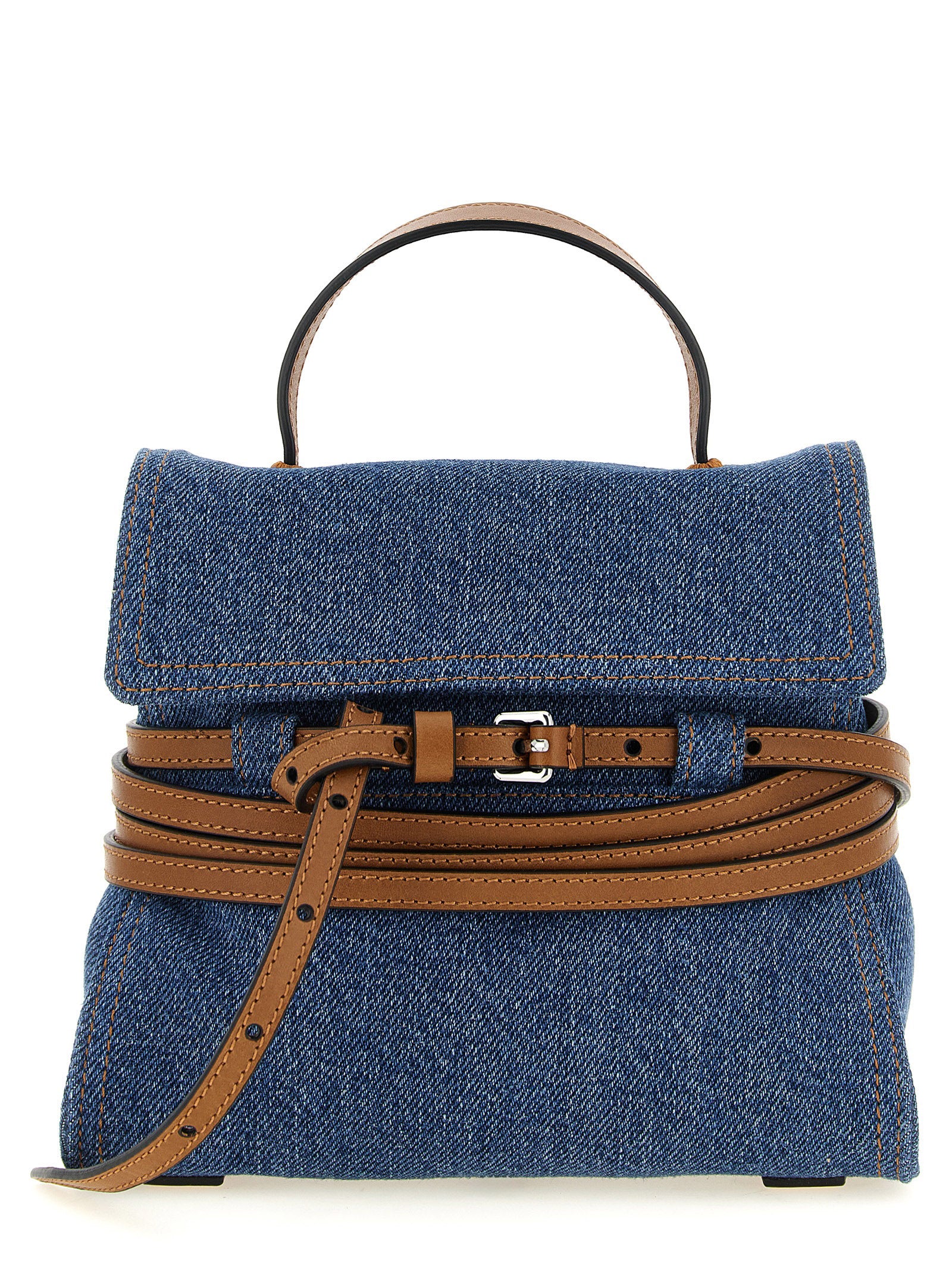 Moschino Blue 'Tie Me' Small Handbag blau