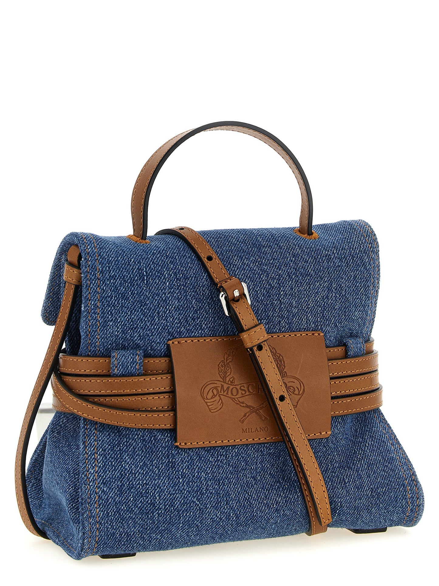 Moschino Blue 'Tie Me' Small Handbag blau