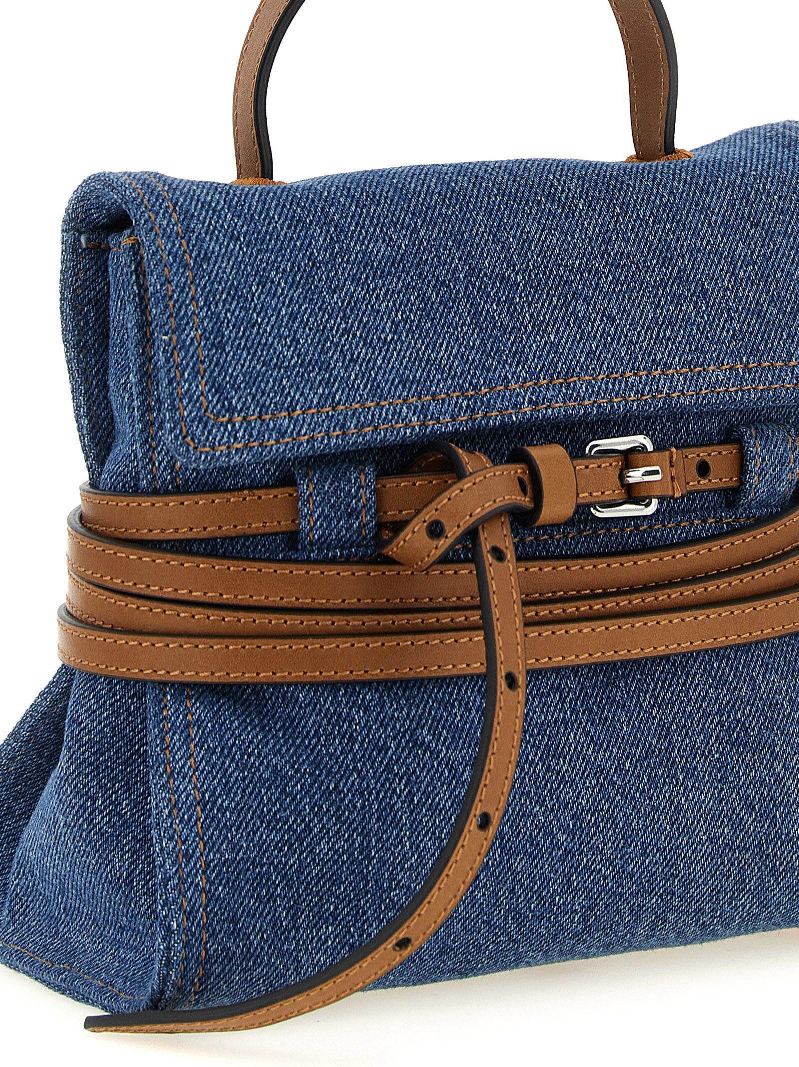 Moschino Blue 'Tie Me' Small Handbag blau