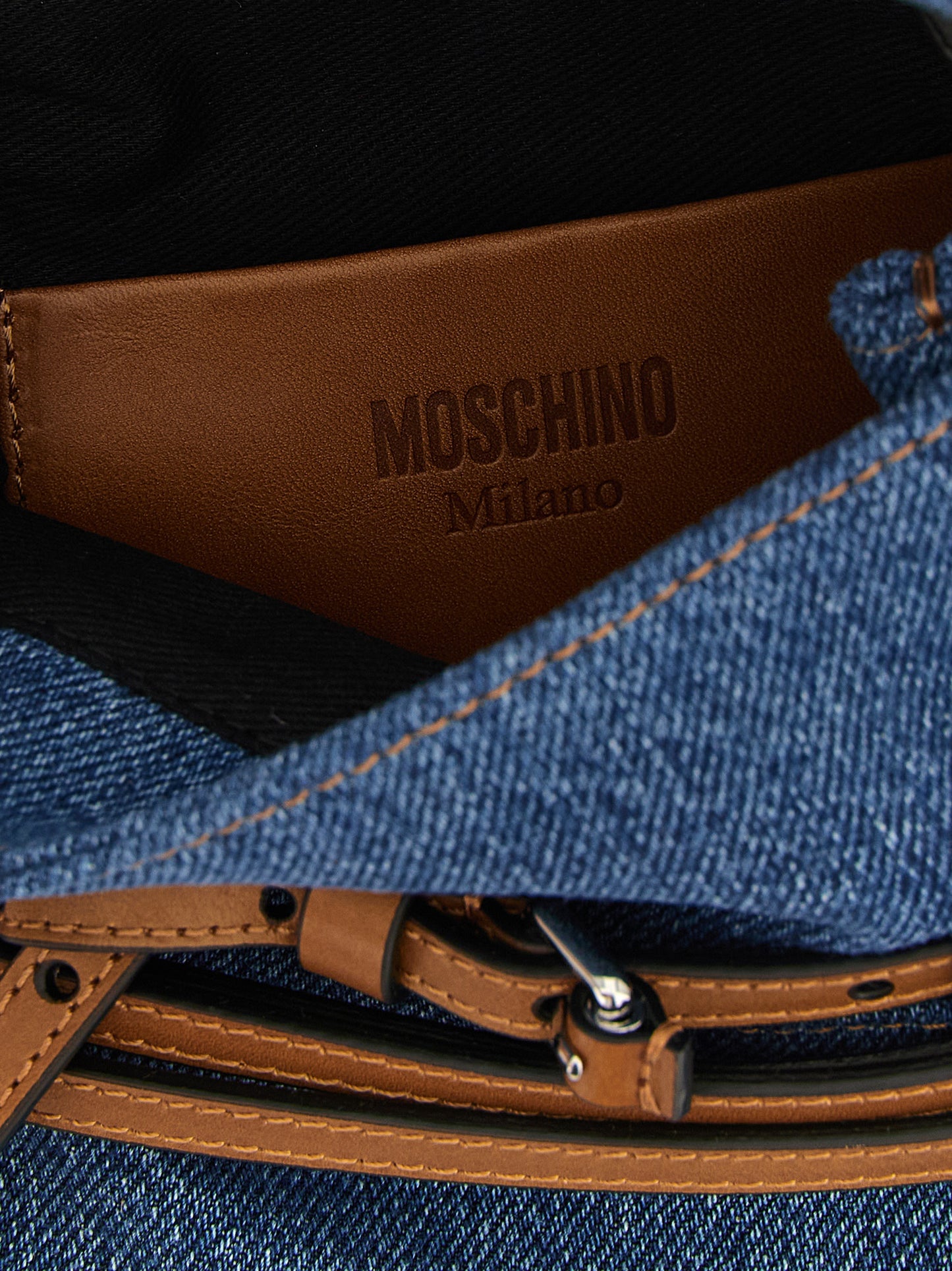 Moschino Blue 'Tie Me' Small Handbag blau