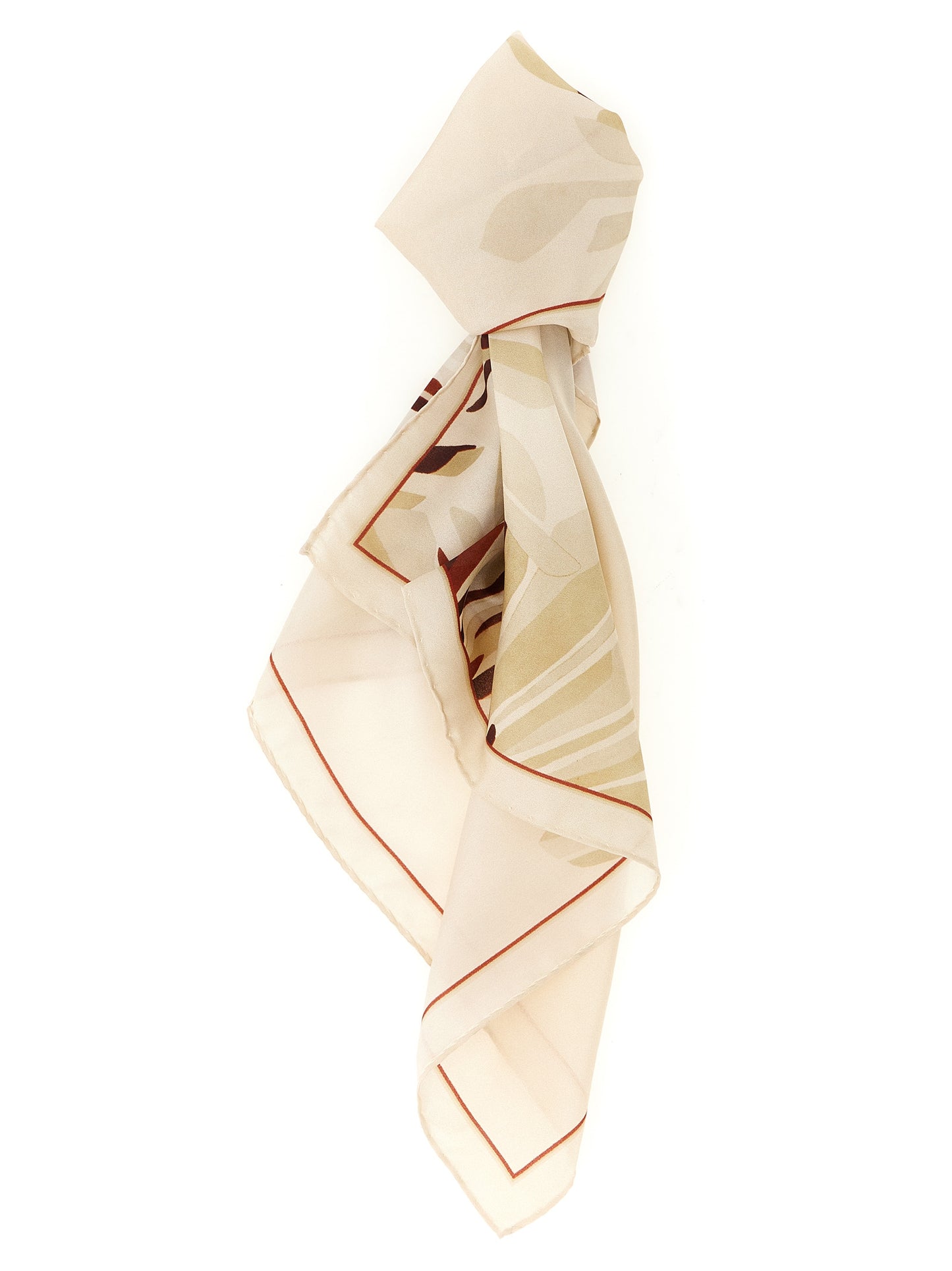 Brunello Cucinelli Beige 'Bloom Print' Scarf