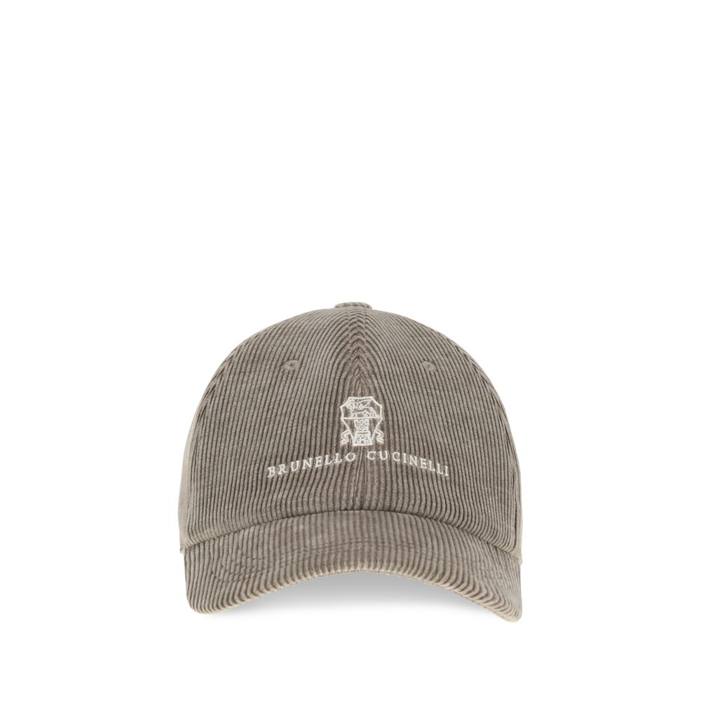 Brunello Cucinelli Beige Ribbed Baseball Cap Hat