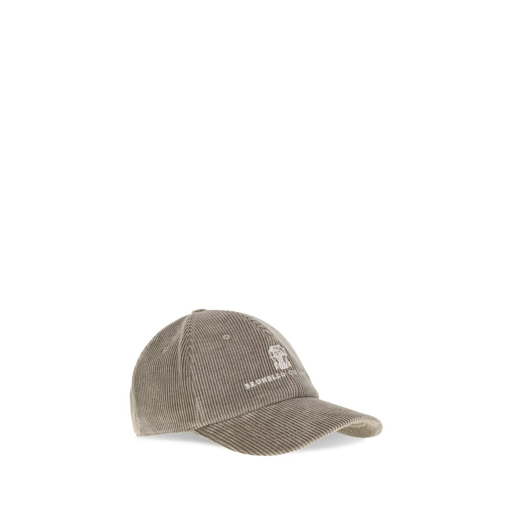 Brunello Cucinelli Beige Ribbed Baseball Cap Hat
