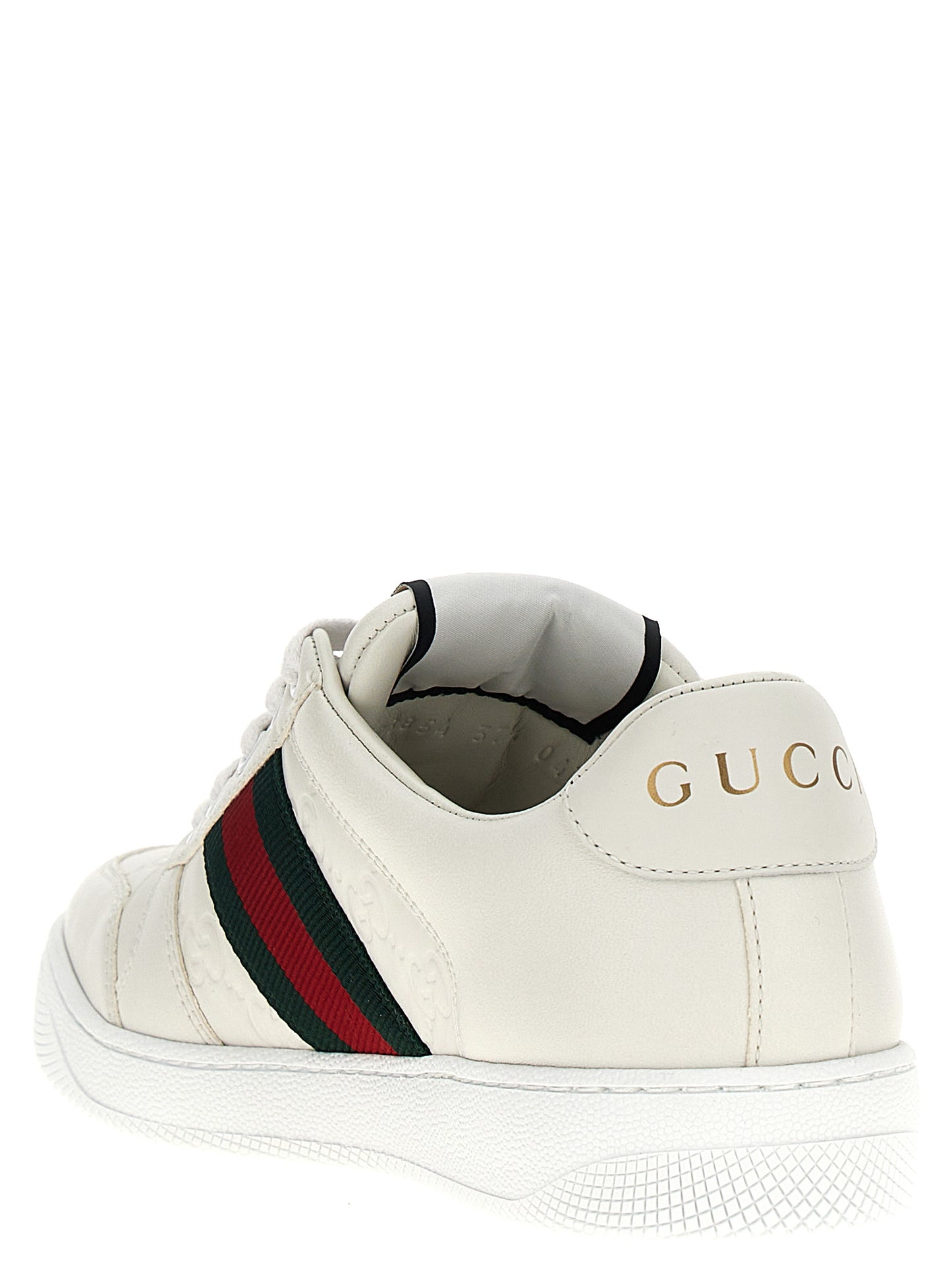 Gucci White Lamb Leather Low Top Sneakers weiss