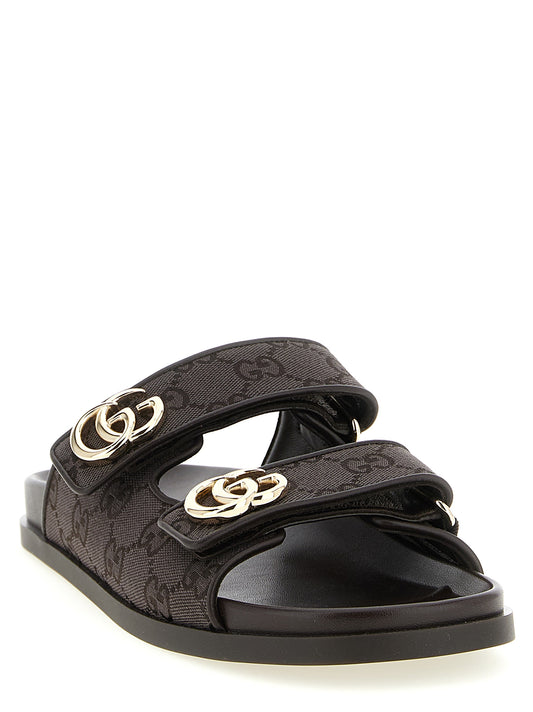 Gucci Brown 'Doppia G' Slides braun