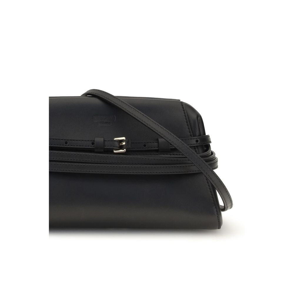 Moschino Black Belt-Detail Clutch schwarz