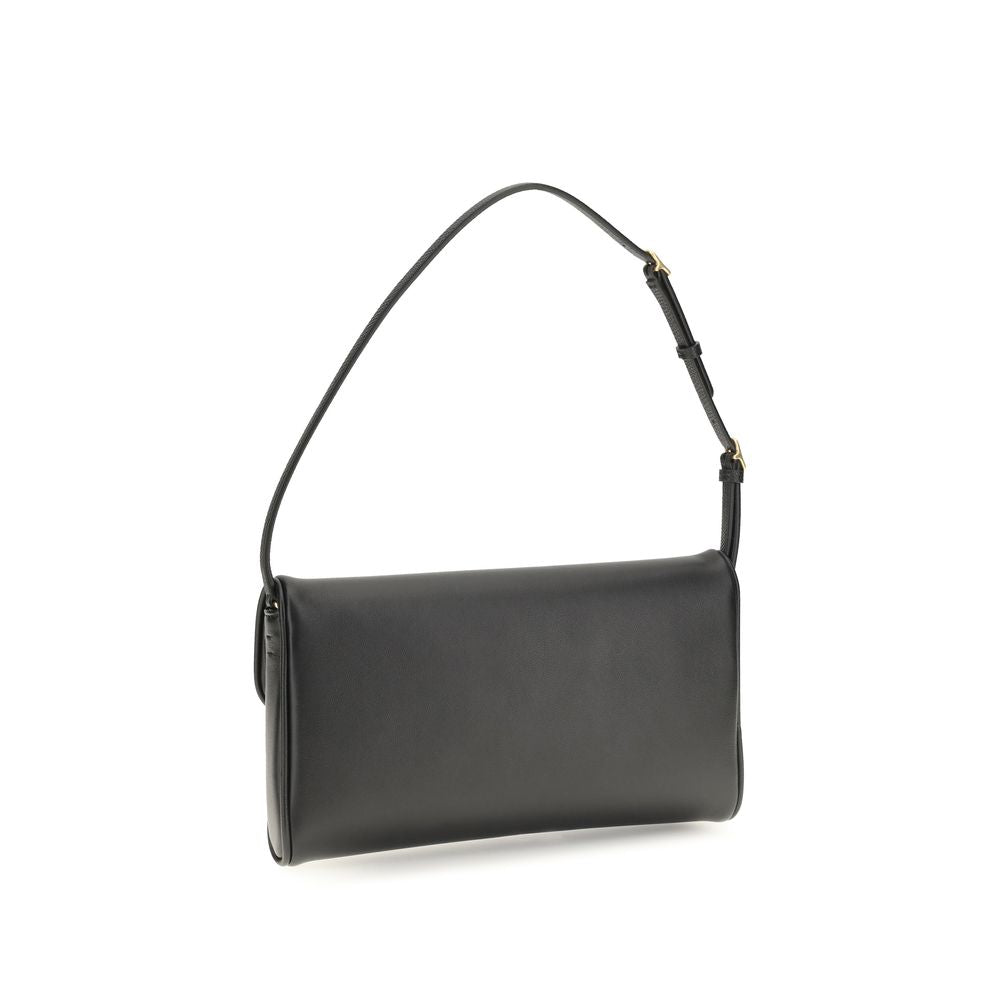 Valentino Garavani Black Devain Leather Shoulder Bag schwarz