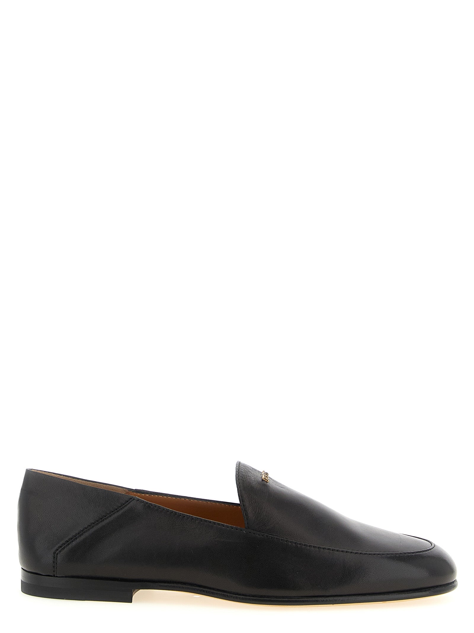 Tod's Black Lamb Leather Slip-On Loafers schwarz