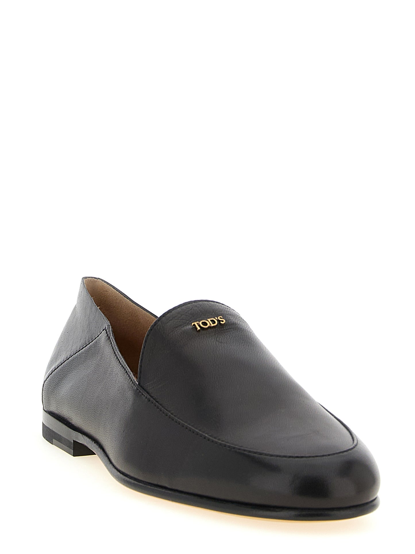 Tod's Black Lamb Leather Slip-On Loafers schwarz