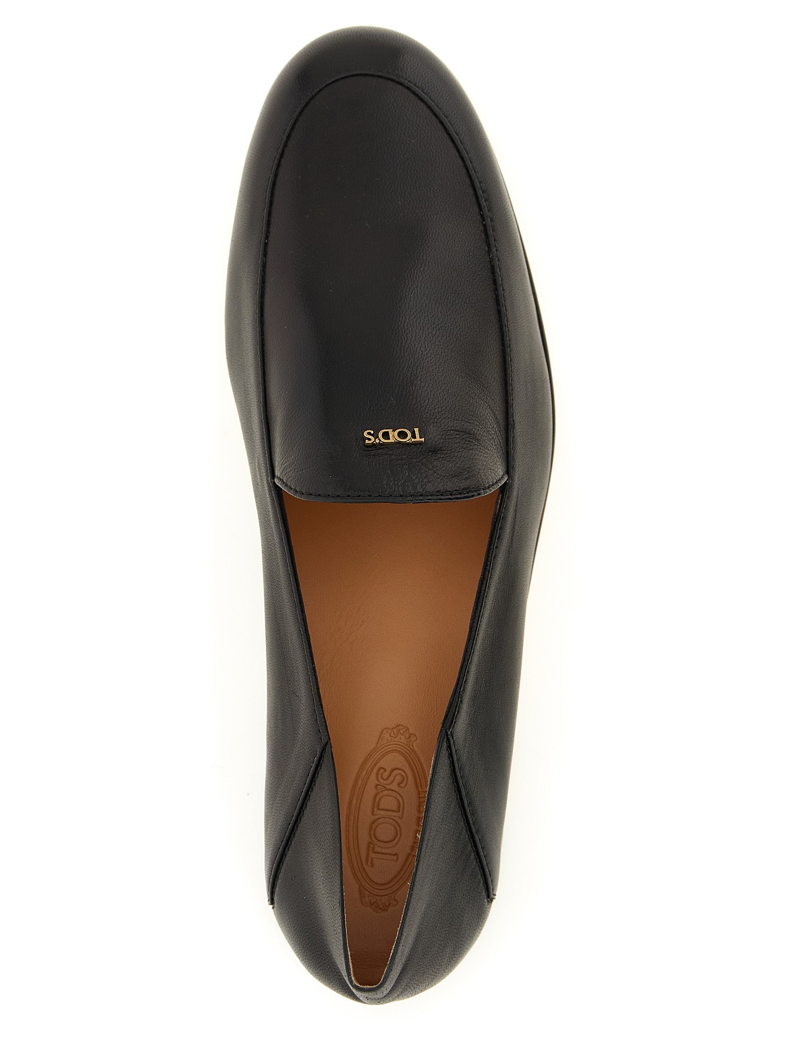 Tod's Black Lamb Leather Slip-On Loafers schwarz