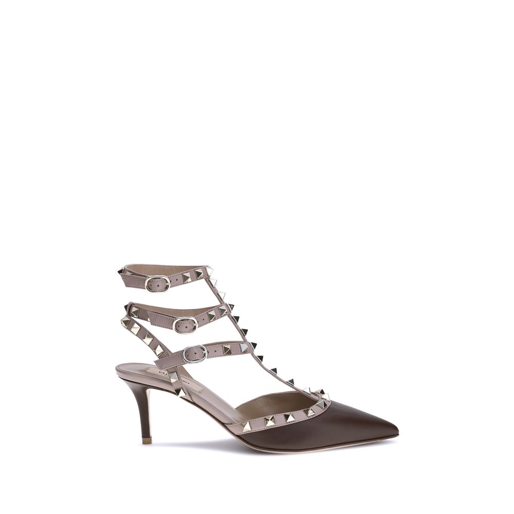 Valentino Garavani Brown 'Rockstud' Pumps braun