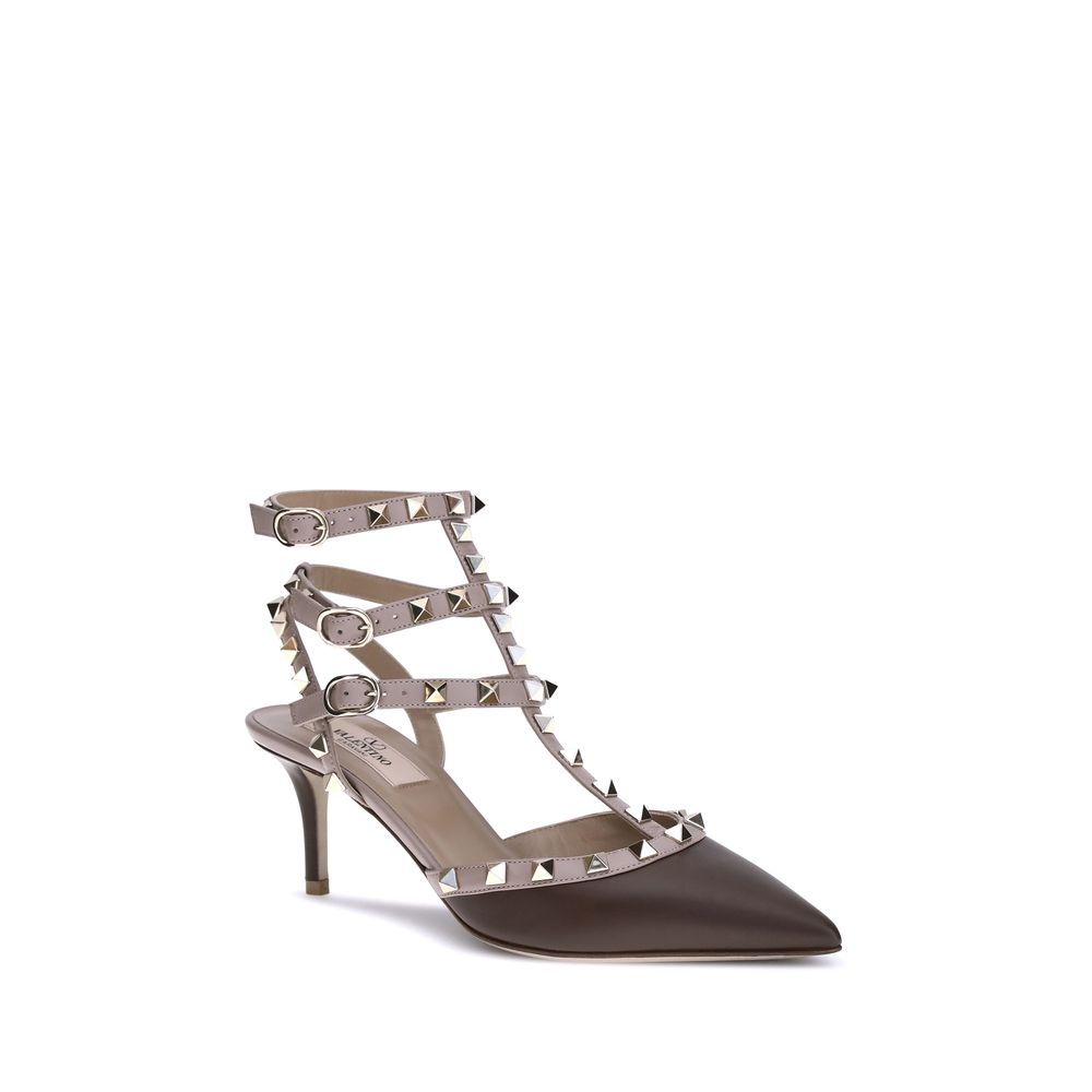 Valentino Garavani Brown 'Rockstud' Pumps braun