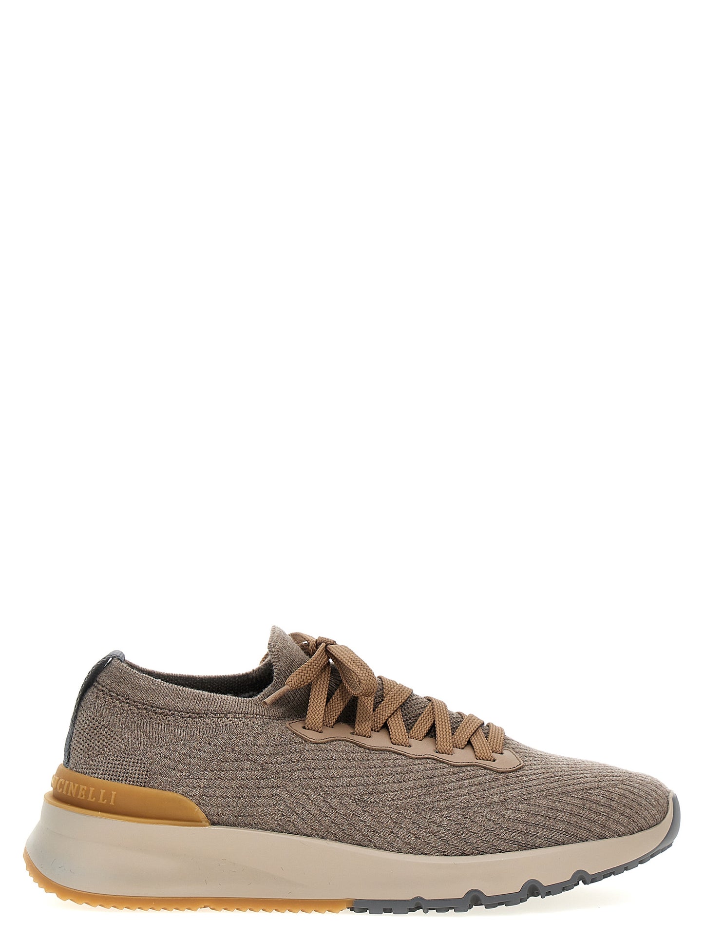 Brunello Cucinelli Gray Wool Low Top Sneakers grau